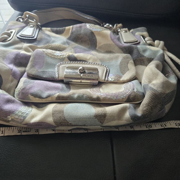 Coach Multocolor Shoulder Bag/ Leather Handles - Picture 6 of 8